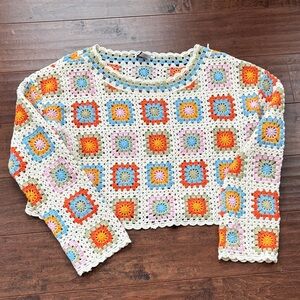 Sincerely Jules Multicolor Crochet Sweater